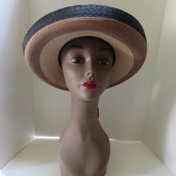 SALE Classic Vintage Mr. John Jr Straw Hat Bands of Black Beige & Tan main image 8